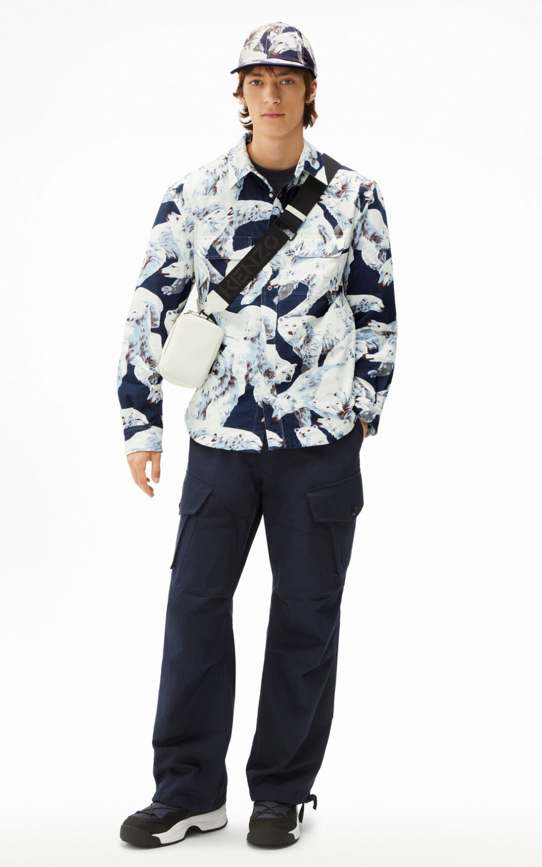 Kenzo Polar Bear The Winter Capsule Moška Srajca Modra Črna SI-0636050